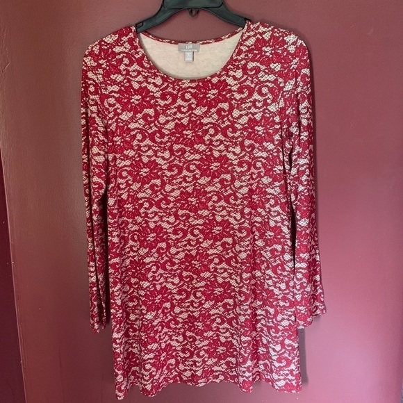 J Jill Wearever Damask Top | Petite Small - Picture 1 of 4